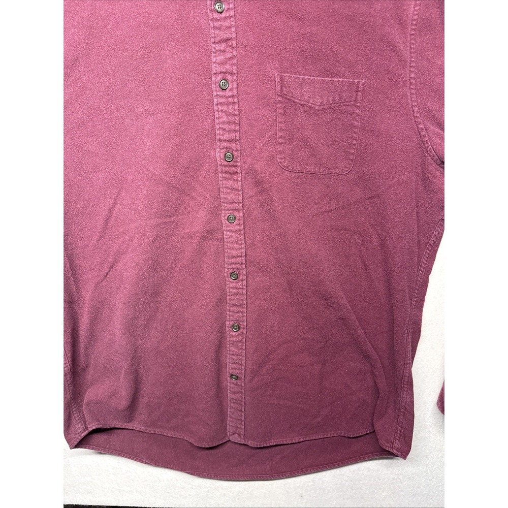 Lands End Chamois Shirt Men XXL Maroon Flannel Casual Outdoor Campcore Cabincore - Picture 4 of 16